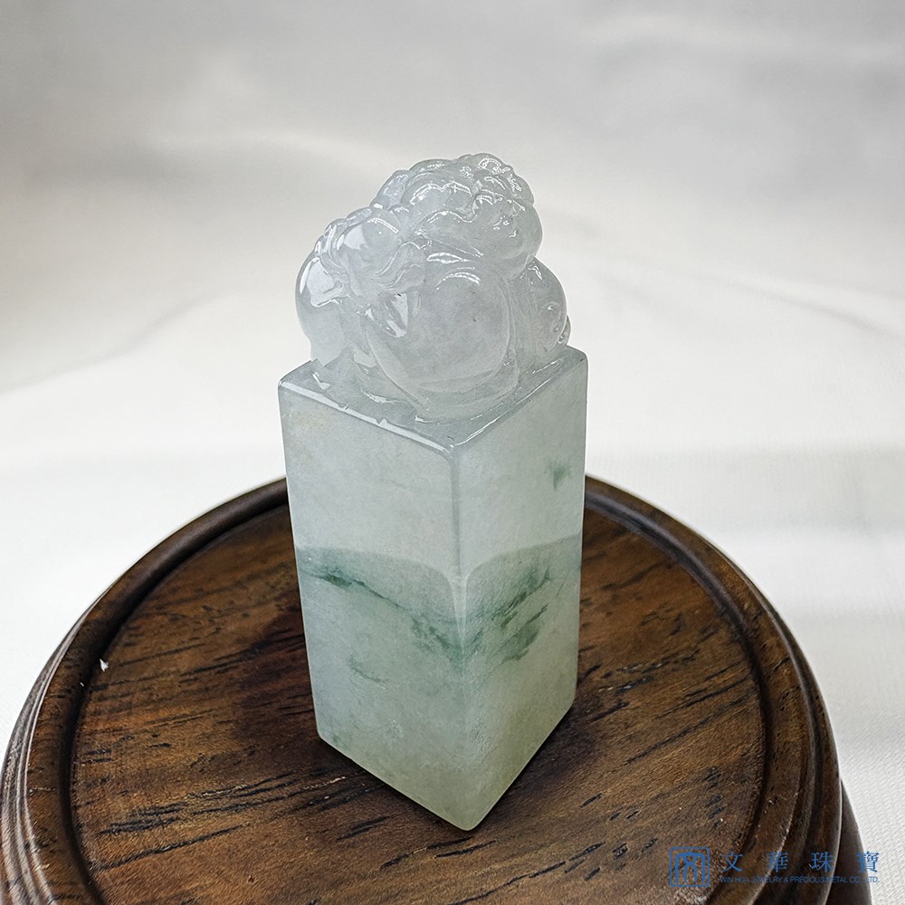 翡翠飄花貔貅方印