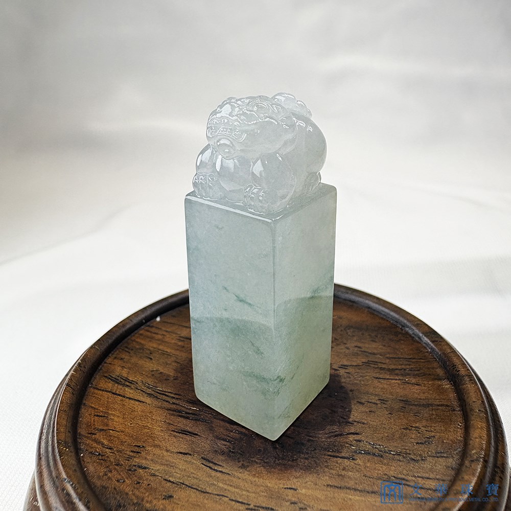 翡翠飄花貔貅方印