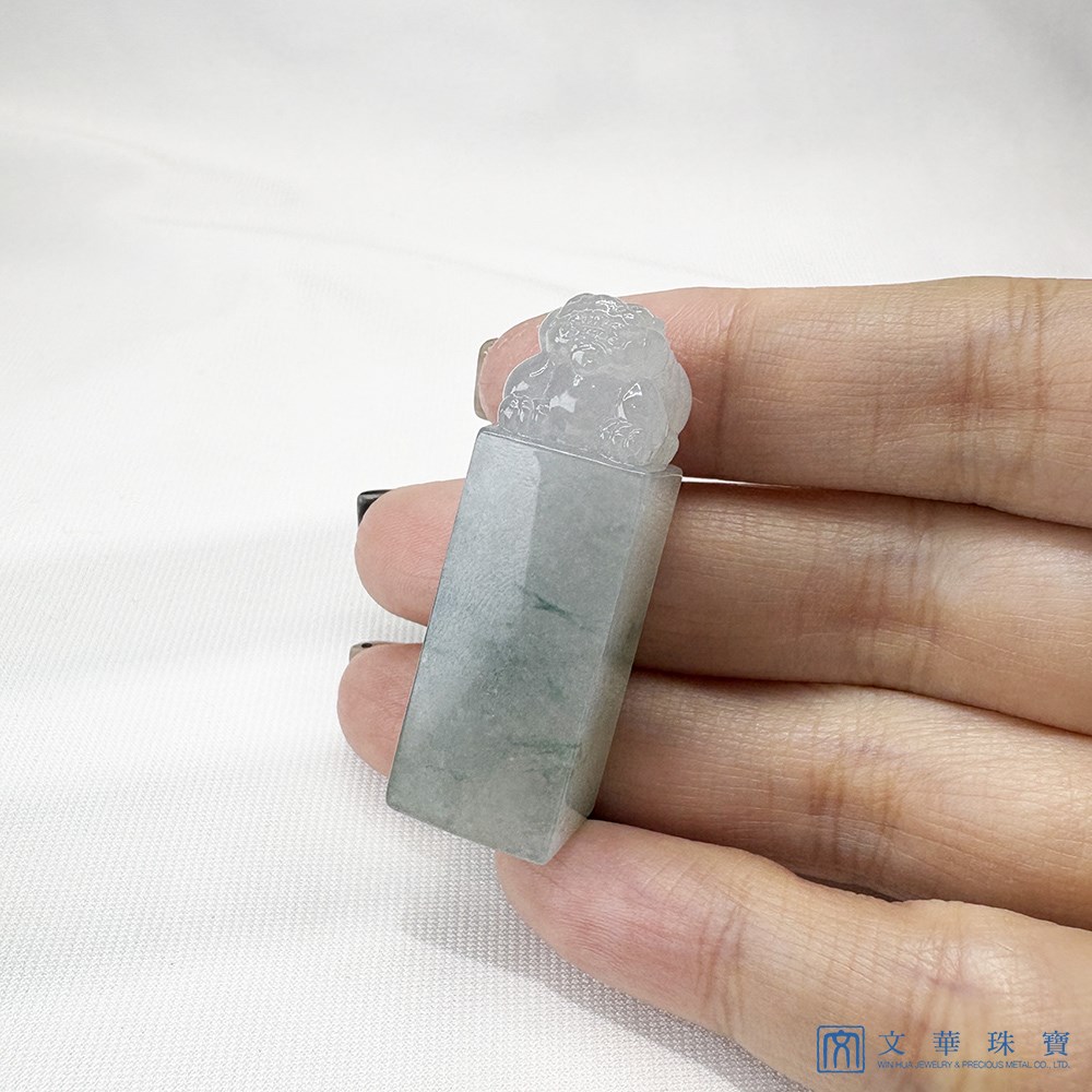 翡翠飄花貔貅方印