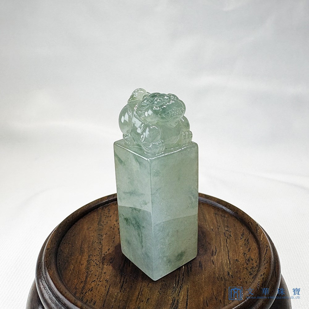 翡翠飄花貔貅方印