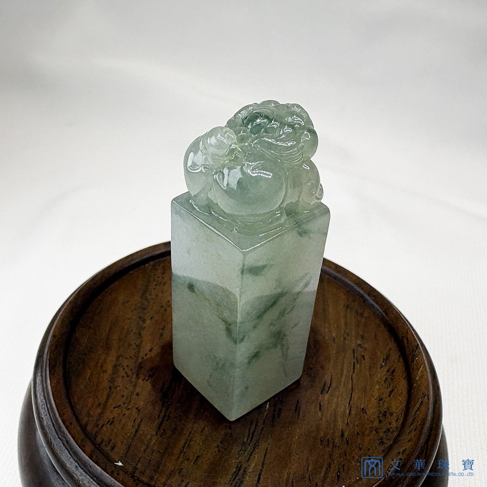 翡翠飄花貔貅方印