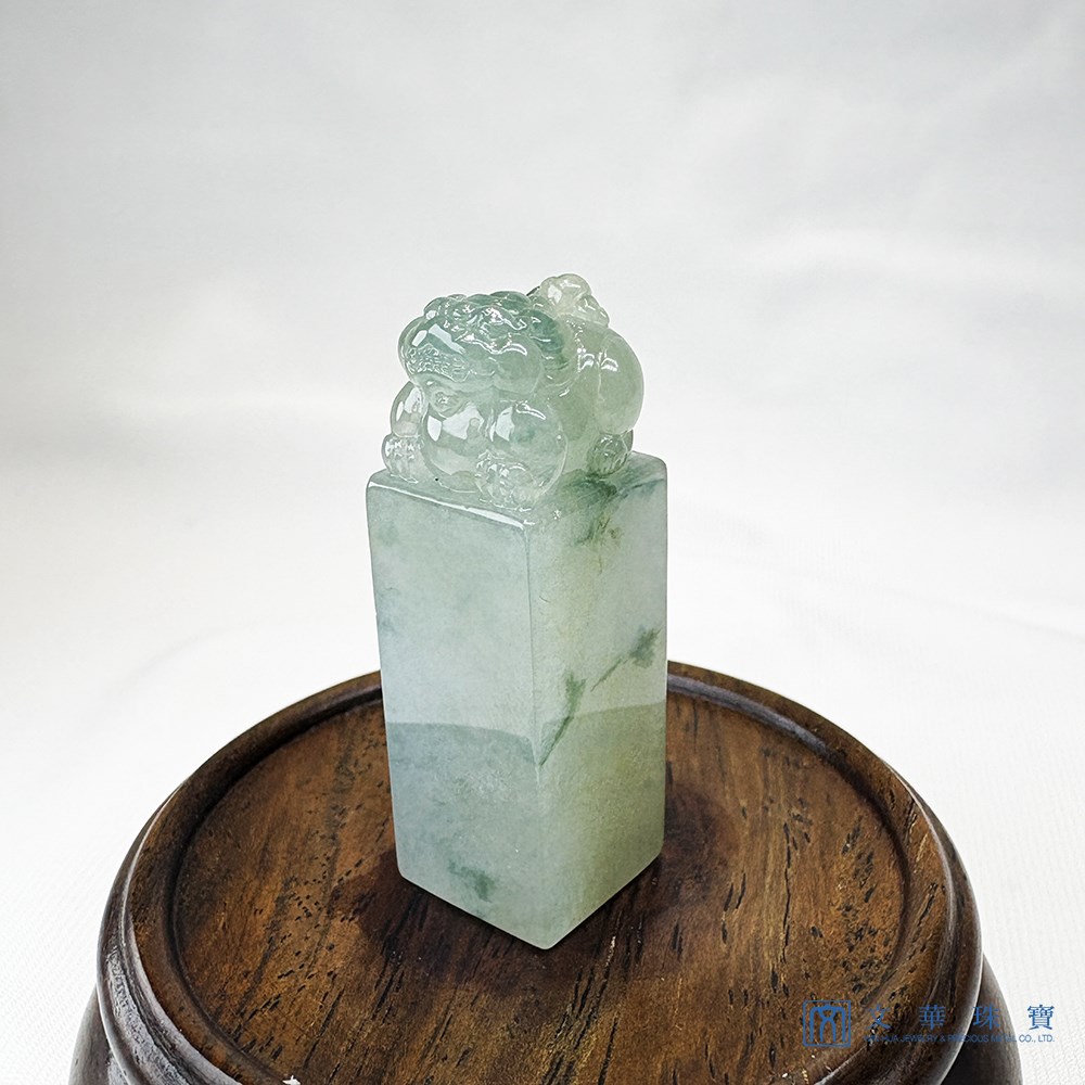 翡翠飄花貔貅方印