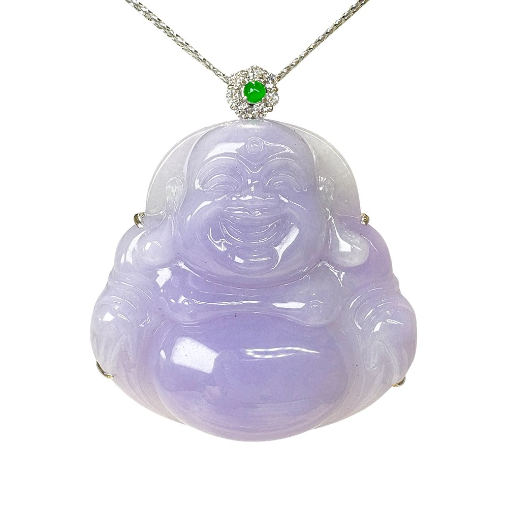 翡翠紫羅蘭大佛公玉墜 贈中國寶石鑑定證書