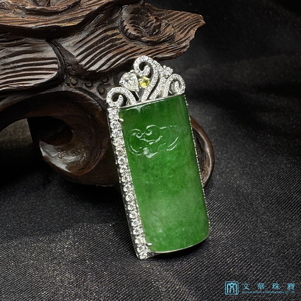 翡翠竹節璀璨鑽墜