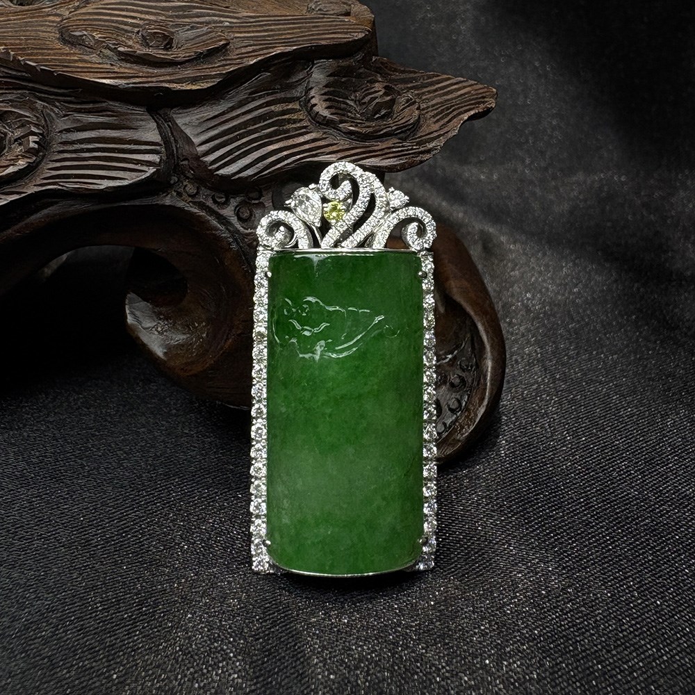 翡翠竹節璀璨鑽墜