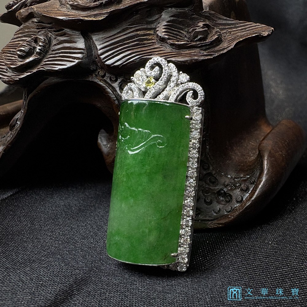 翡翠竹節璀璨鑽墜