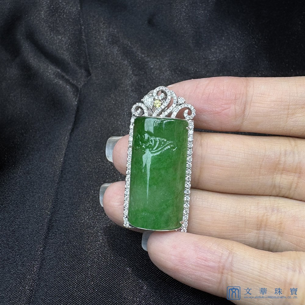 翡翠竹節璀璨鑽墜