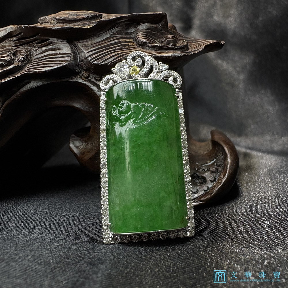 翡翠竹節璀璨鑽墜