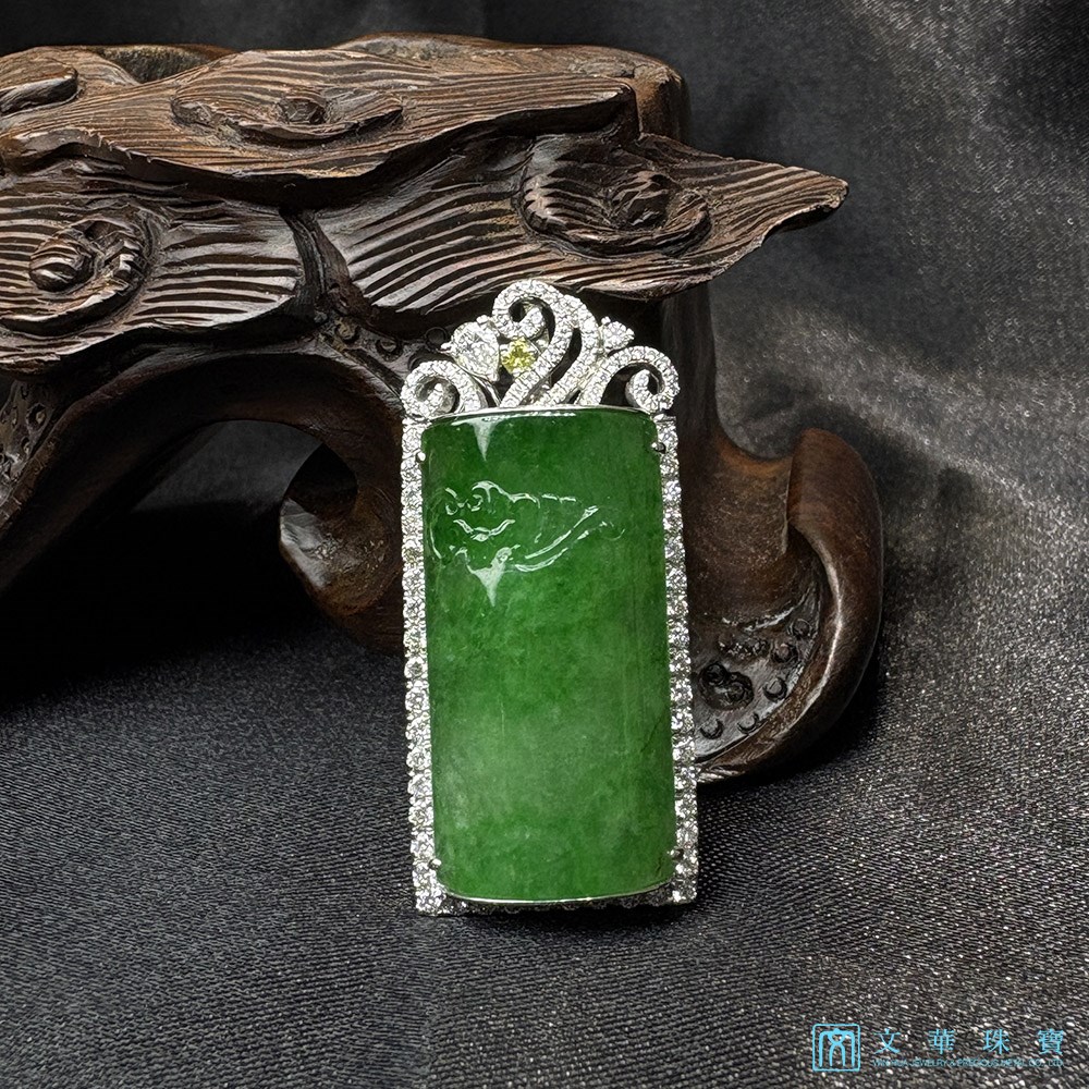 翡翠竹節璀璨鑽墜