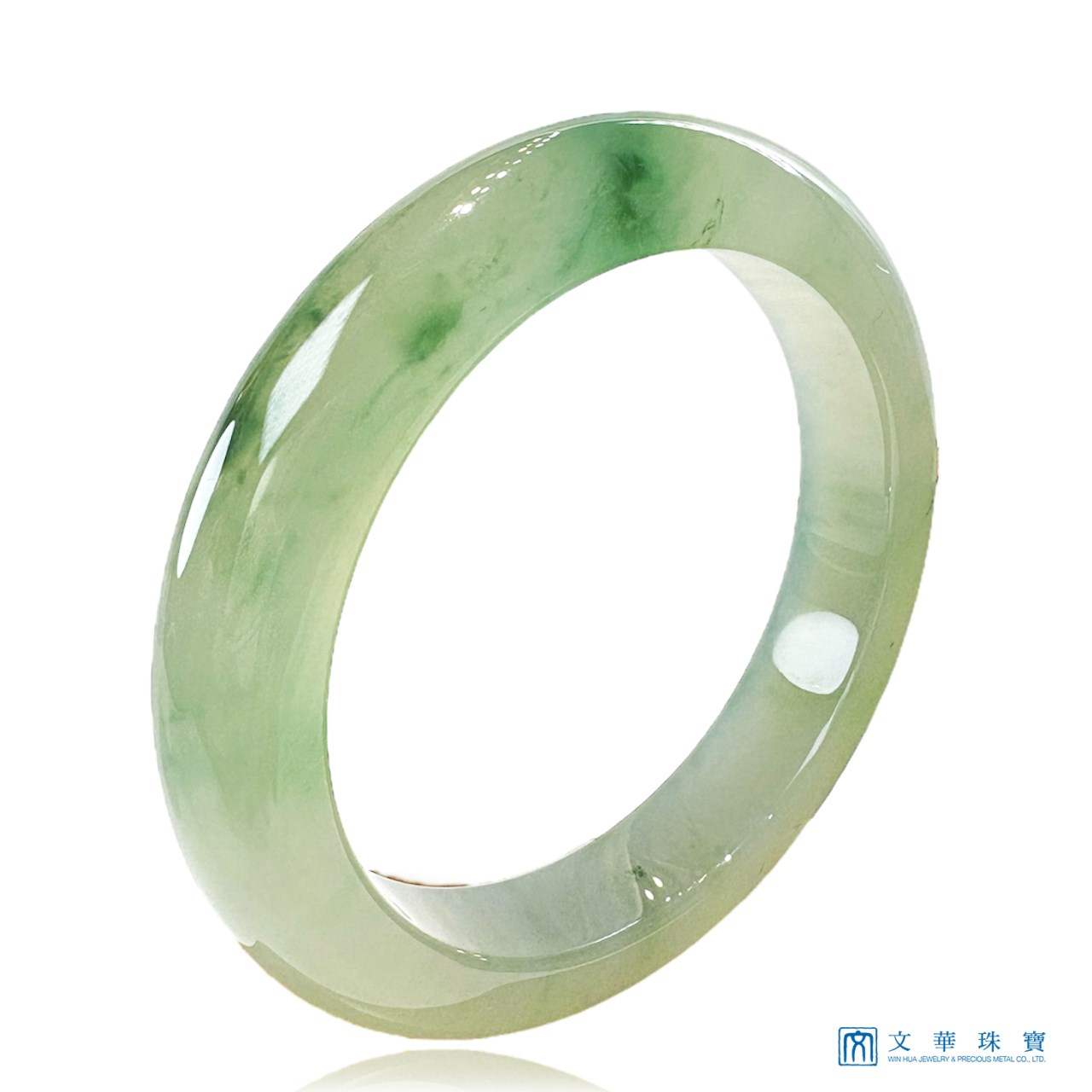 玻璃種飄蘭花翡翠玉鐲 約17.5圍(附中國寶石證書)