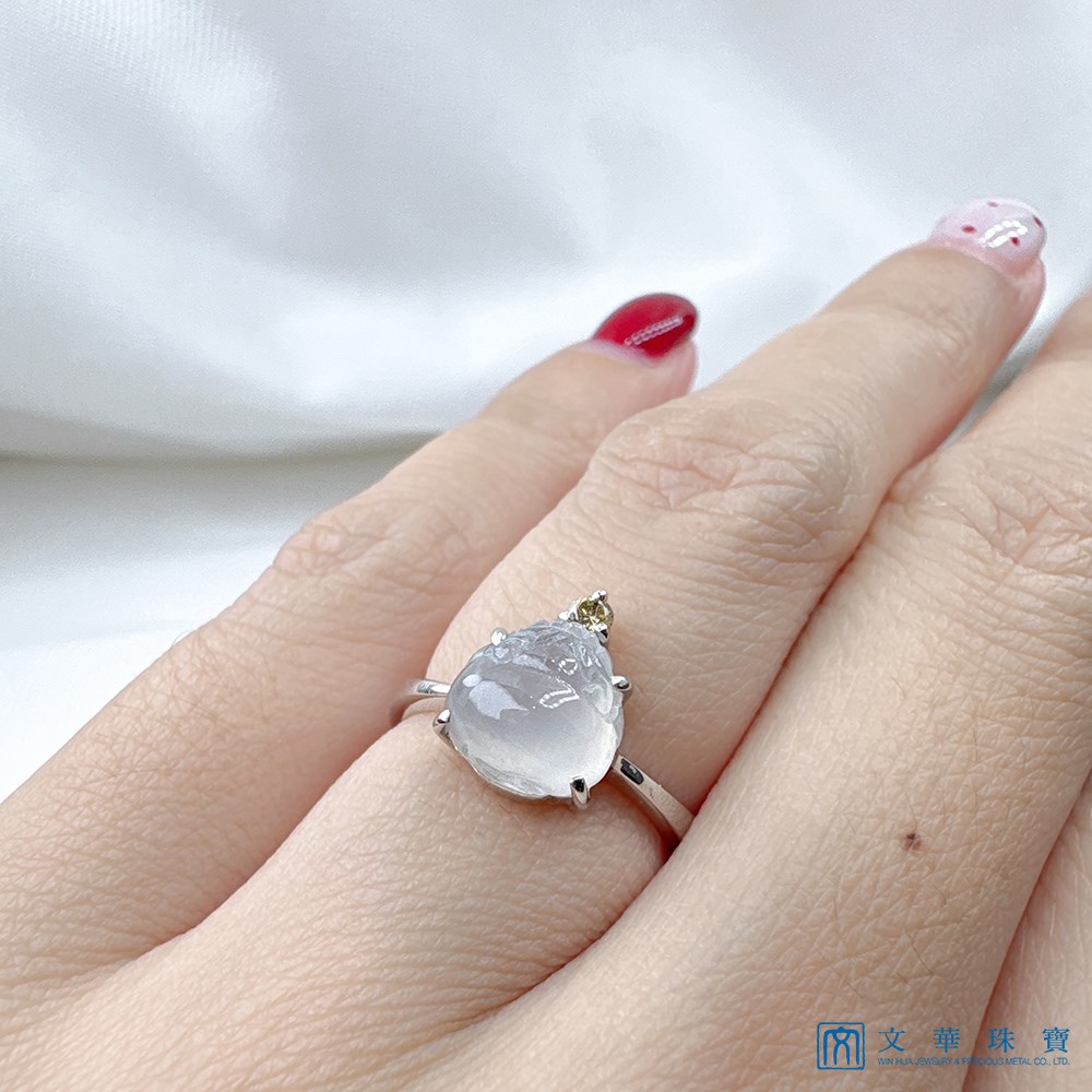 高冰種三腳蟾咬錢招財玉戒 國際圍9.5圍