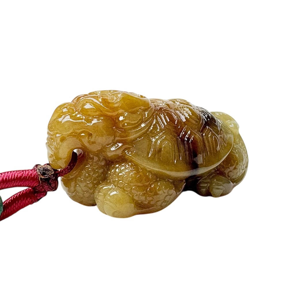 翡翠沉木藏金龍龜擺件 把玩掛飾