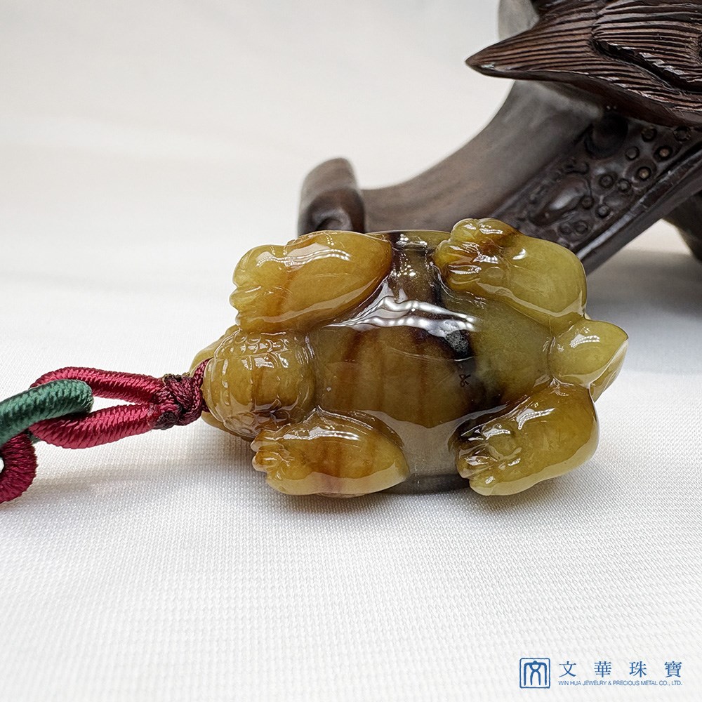翡翠沉木藏金龍龜擺件 把玩掛飾