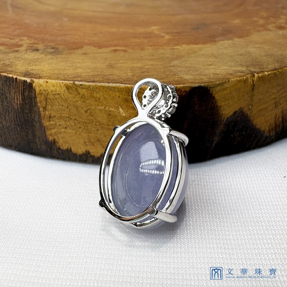 翡翠紫羅蘭蛋面玉墜 