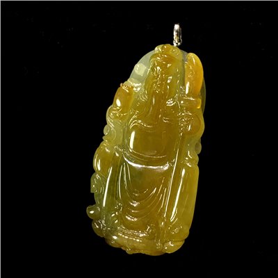黃翡飄綠關公大玉墜(已售出)
