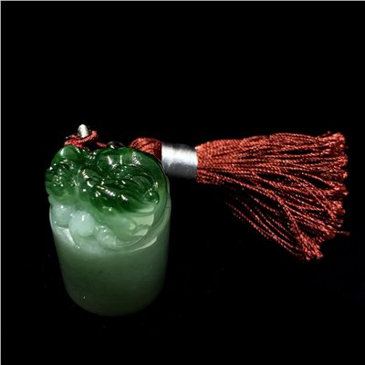 翡翠母子貔貅正圓印鈕