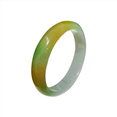 冰種黃翡綴綠貴妃鐲(17.3圍)