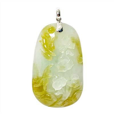 黃翡鳳凰花舞玉墜(已售出)