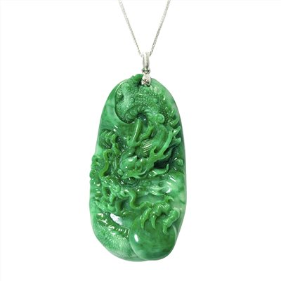 翡翠神龍戲珠玉墜(已售出)
