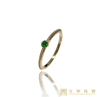 輕珠寶 翡翠小蛋面玫瑰金戒指 18k(已售出)