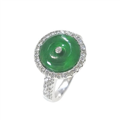 翡翠平安扣鑽戒