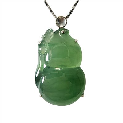 玻璃種滿綠福祿壽玉墜(已售出)