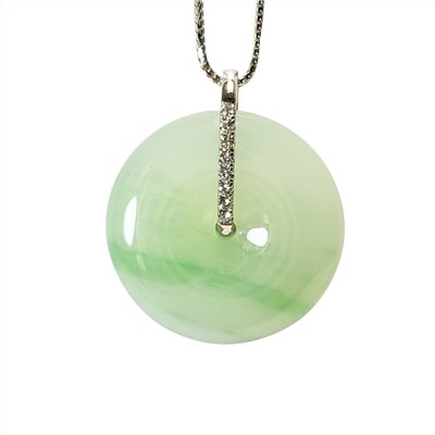 冰綠絲平安扣鑽墜(已售出)