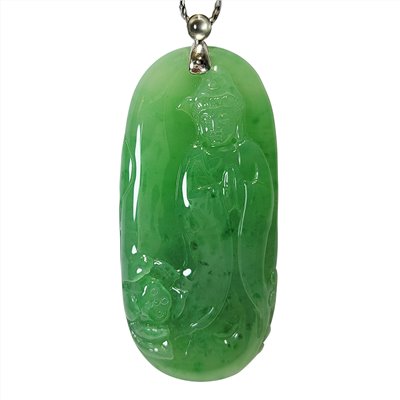 滿綠翡翠觀音玉牌(已售出)