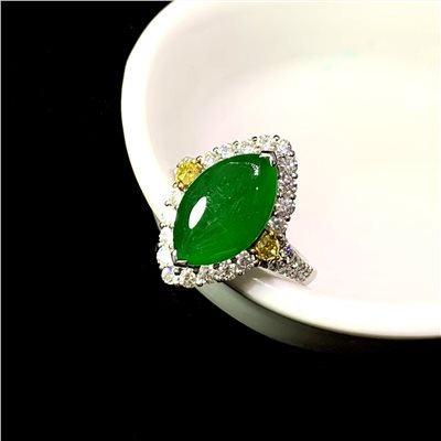 翡翠馬眼造型鑽戒(已售出)