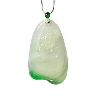 冰種帶陽綠觀音玉墜(已售出)