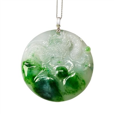 翡翠神龍正圓玉牌