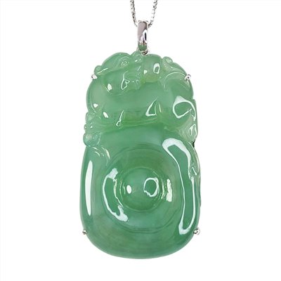 招財古錢玉獅墜