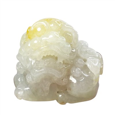 黃翡唐獅把玩擺件