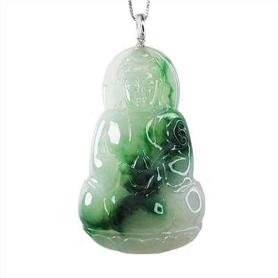 冰種帶綠坐姿大觀音(已售出)