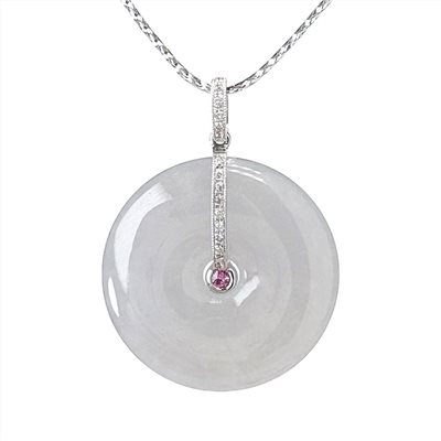 粉剛冰糯平安扣玉墜(已售出)