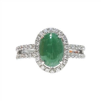 翡翠蛋面鑽戒 國際圍11號