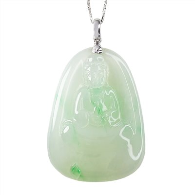 冰種翠點觀音玉牌