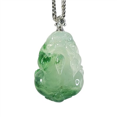 高冰飄花貔貅玉墜(已售出)