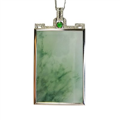 冰種飄花大件無事牌玉墜(已售出)