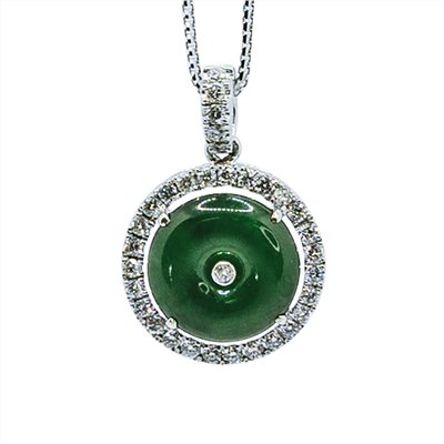 翡翠古錢鑽墜(已售出)