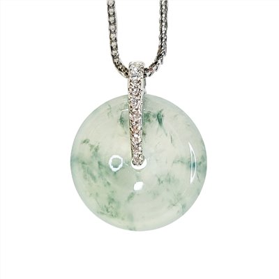 玻璃種飄花平安扣鑽墜(已售出)