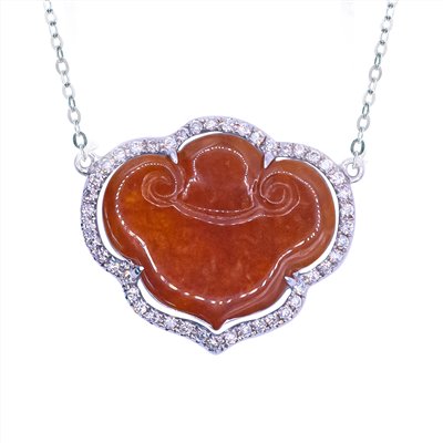 紅翡如意鑽鍊 18K