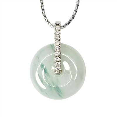 冰糯飄花小平安扣鑽墜 