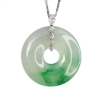 高冰翠綠玉環鑽墜(已售出)