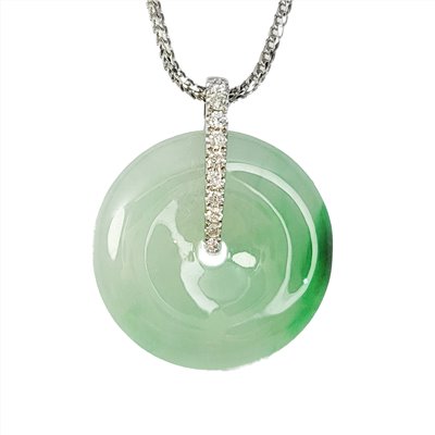 冰翠綠平安扣鑽墜(已售出)