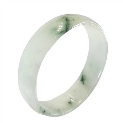 翡翠細冰糯飄花玉鐲 17圍 寬版扁鐲(已售出)