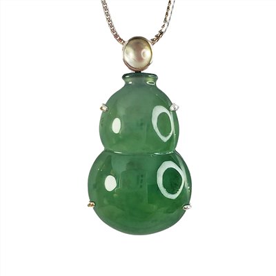 翡翠湖水綠葫蘆玉墜(已售出)