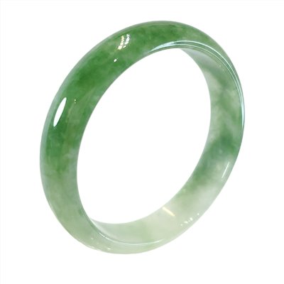 翡翠晴水綠玉鐲 18.3圍 平安鐲