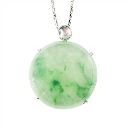 冰棉感飄綠圓牌玉墜(已售出)