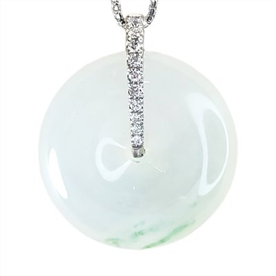 冰種綠絲平安扣鑽墜(已售出)